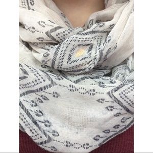 Beautiful Gray, White and Gold Infinity Scarf